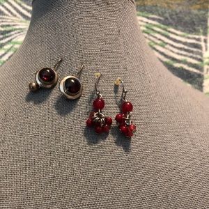 Burgundy Bargain Earring Set / 2 pairs